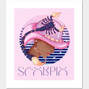 Scorpio Zodiac Sign | Circle Beautiful Girl Posters and Art